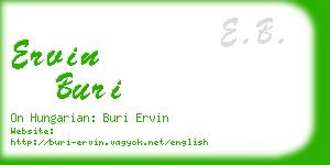 ervin buri business card